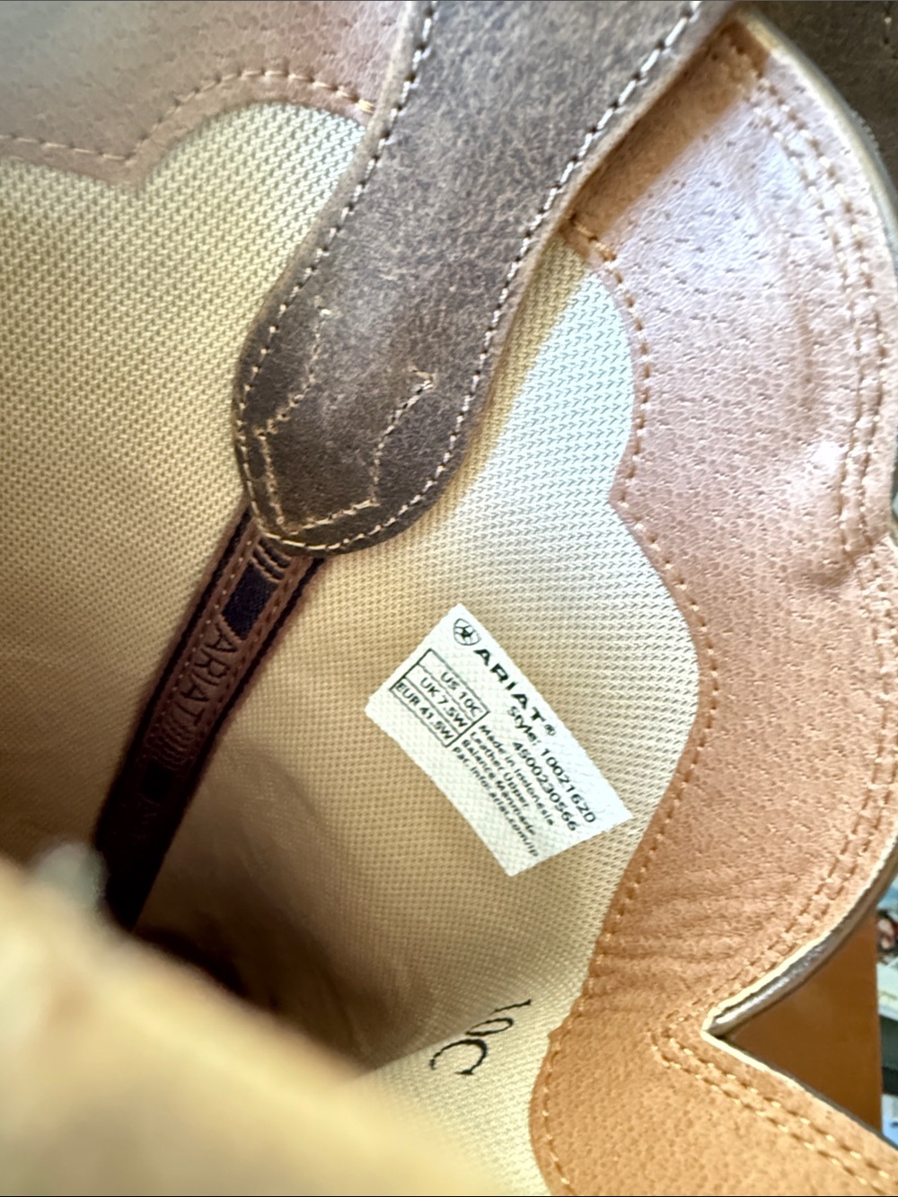 Ariat Brown Embroidered Western Cowboy Boots - Picture 3 of 4